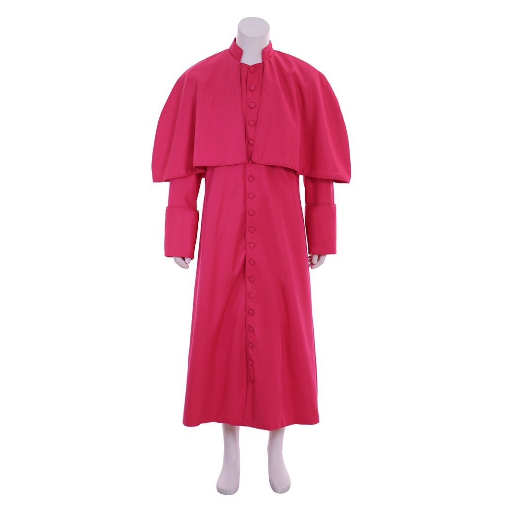 Men's Roman Clergy Soutane Costume - Red Medieval Cassock Robe with Belt | Astricos Cosplay-Astricos