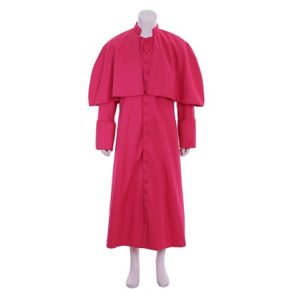 Men's Roman Clergy Soutane Costume - Red Medieval Cassock Robe with Belt | Astricos Cosplay-Astricos