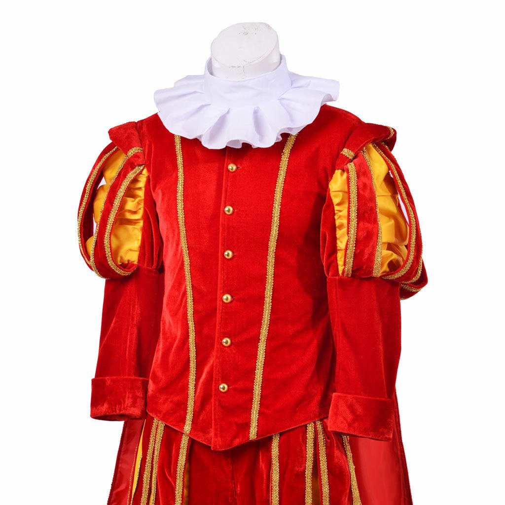 Men’s Tudor Renaissance Cosplay Costume - Elizabethan Era King’s Suit with Hat | Astricos-Astricos