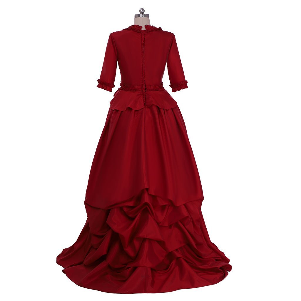 Mina Harker Vintage Victorian Red Ball Gown Cosplay Costume | Astricos-Astricos