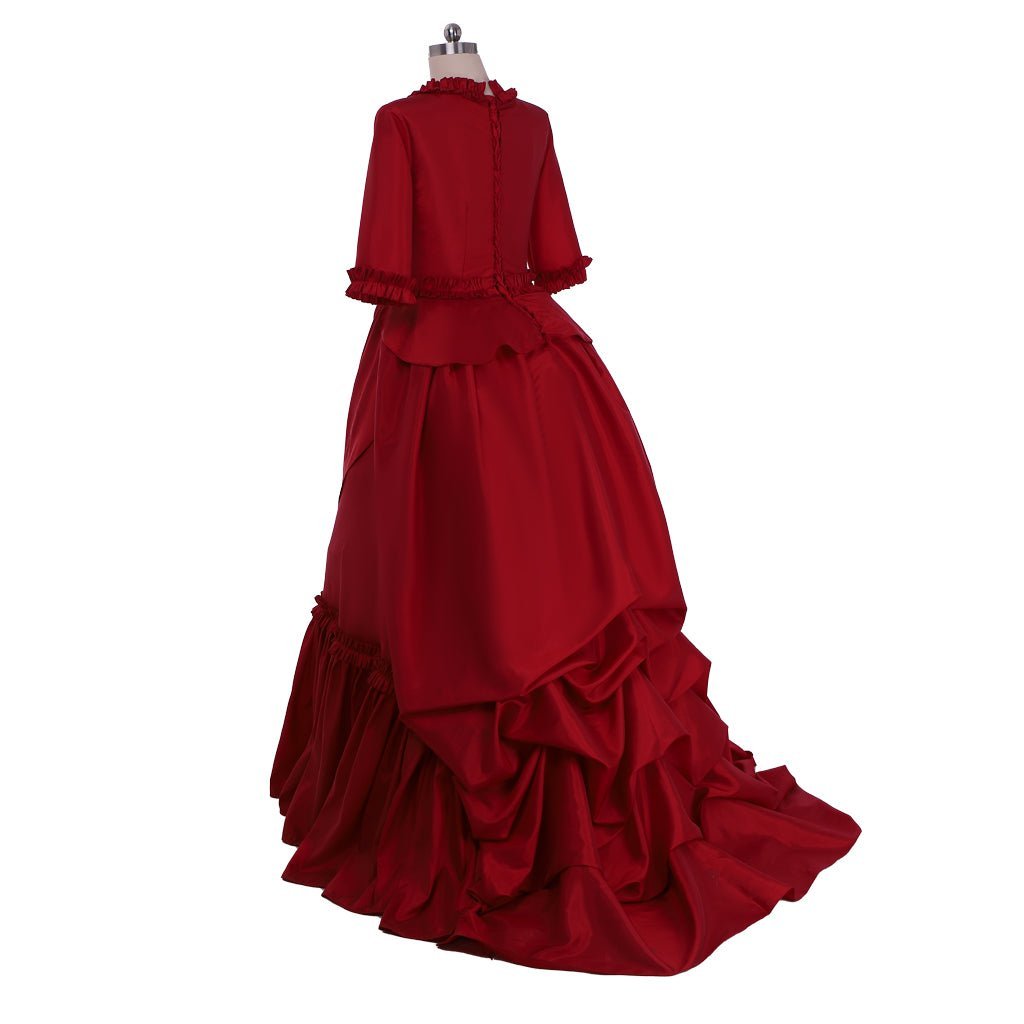 Mina Harker Vintage Victorian Red Ball Gown Cosplay Costume | Astricos-Astricos