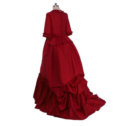 Mina Harker Vintage Victorian Red Ball Gown Cosplay Costume | Astricos-Astricos