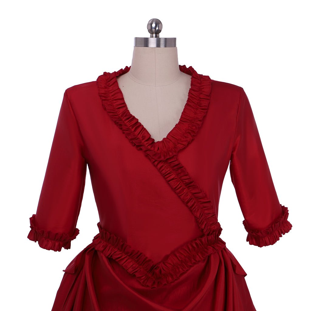 Mina Harker Vintage Victorian Red Ball Gown Cosplay Costume | Astricos-Astricos