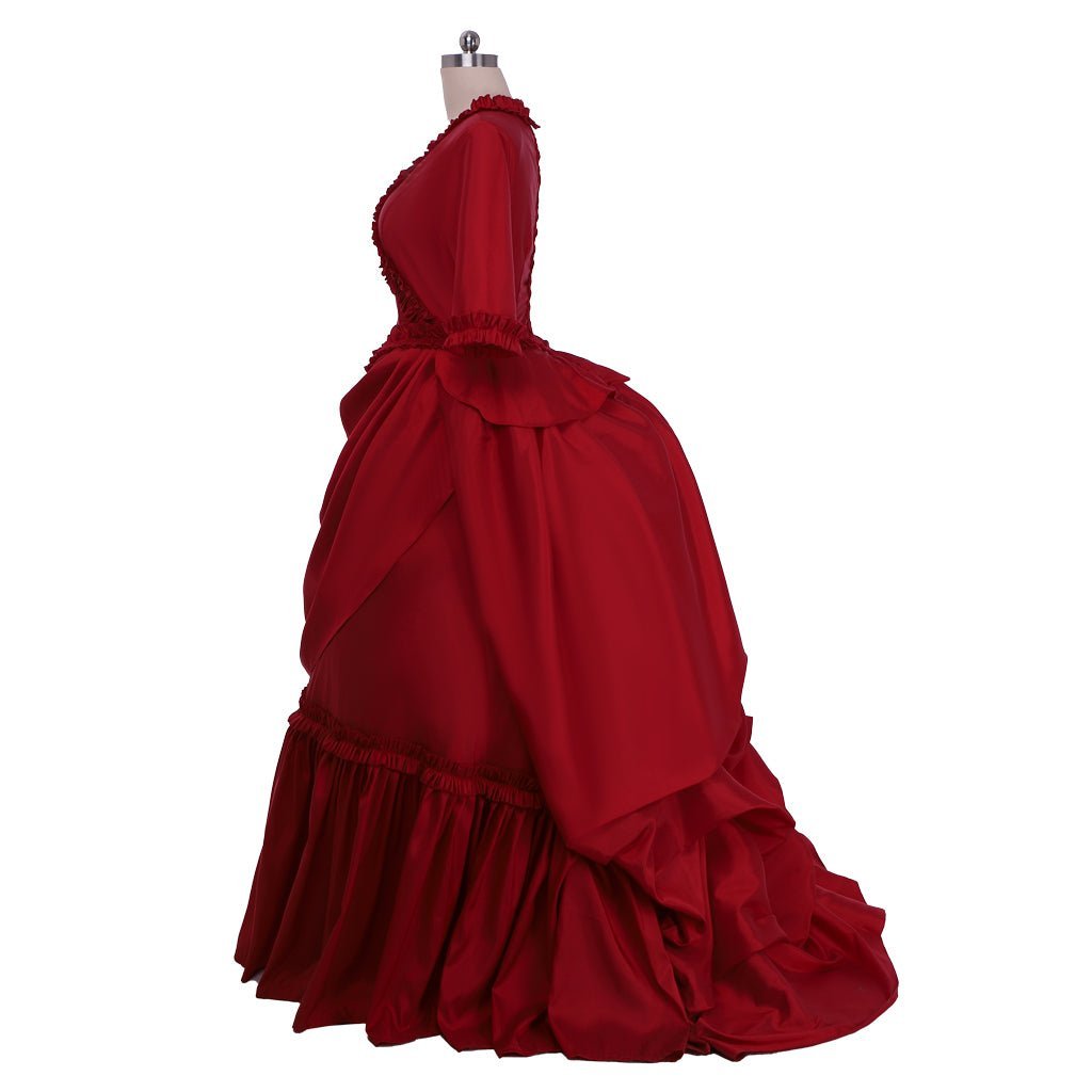 Mina Harker Vintage Victorian Red Ball Gown Cosplay Costume | Astricos-Astricos