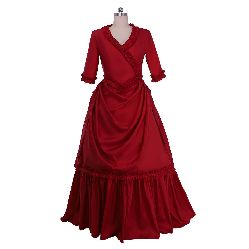 Mina Harker Vintage Victorian Red Ball Gown Cosplay Costume | Astricos-Astricos
