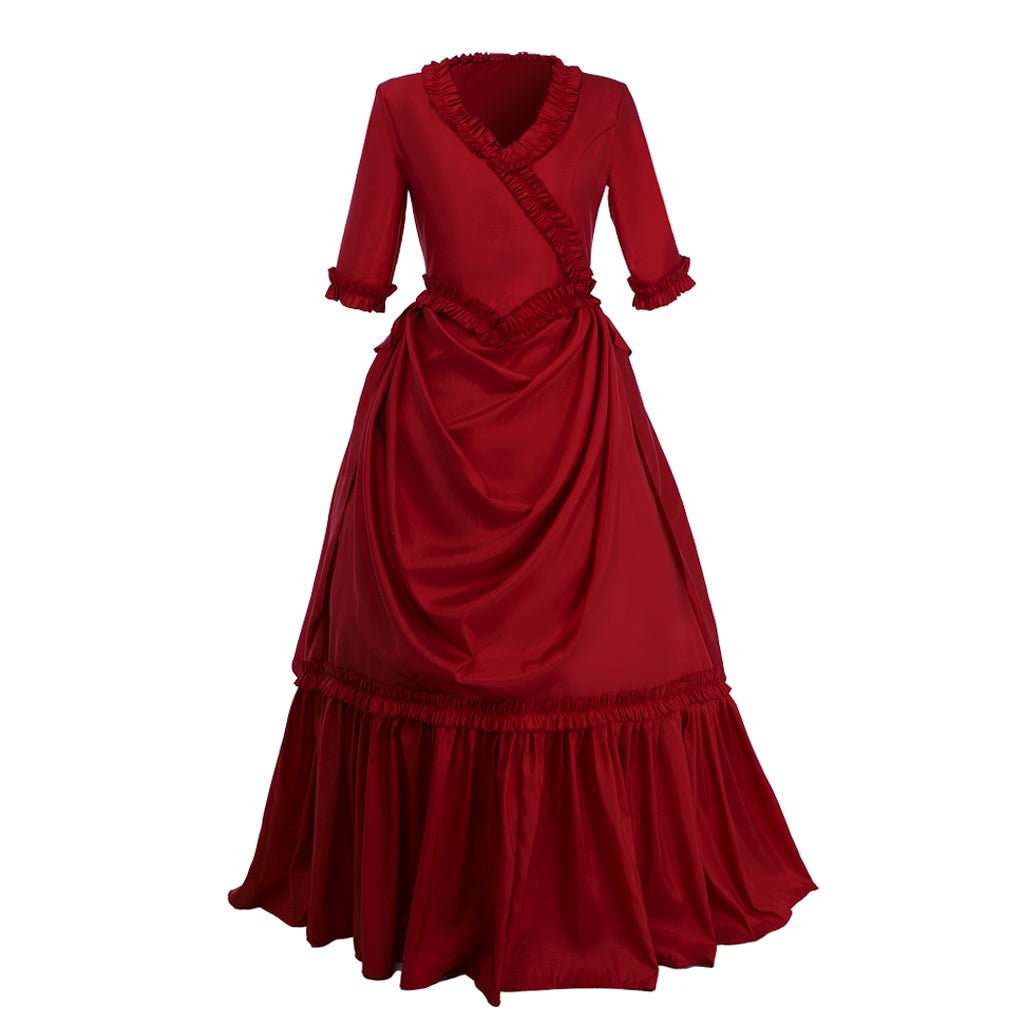 Mina Harker Vintage Victorian Red Ball Gown Cosplay Costume | Astricos-Astricos