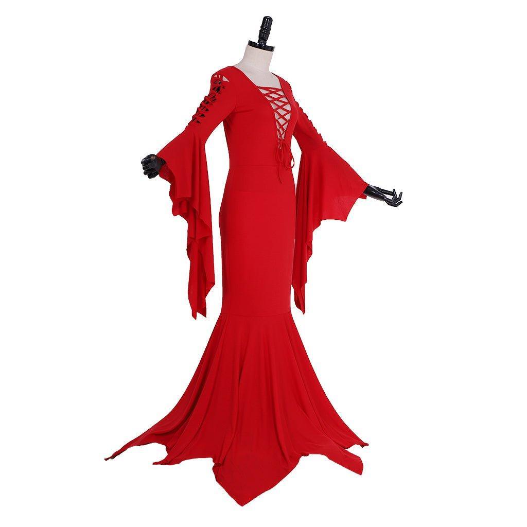 Morticia Addams Cosplay Costume for Women - Gothic Witch Vintage Dress for Halloween & Carnival-Astricos