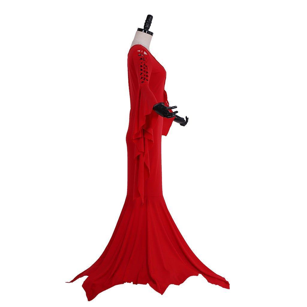 Morticia Addams Cosplay Costume for Women - Gothic Witch Vintage Dress for Halloween & Carnival-Astricos