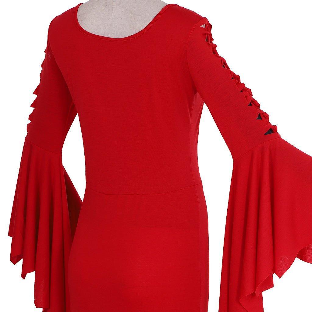 Morticia Addams Cosplay Costume for Women - Gothic Witch Vintage Dress for Halloween & Carnival-Astricos