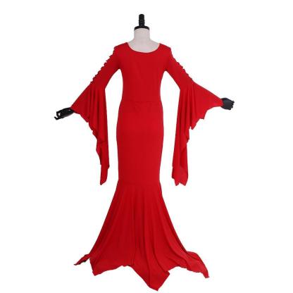 Morticia Addams Cosplay Costume for Women - Gothic Witch Vintage Dress for Halloween & Carnival-Astricos