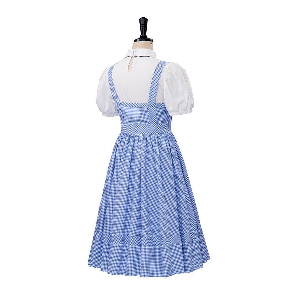 Women's Movie Dorothy Cosplay Costume - Blue Plaid Dress Suit for Halloween & Fairytale Events-Astricos