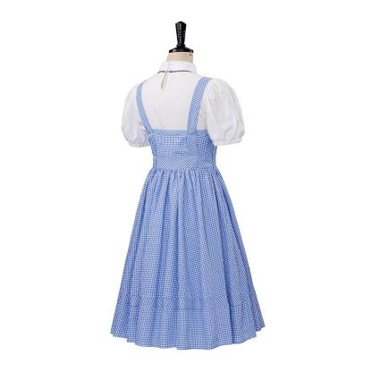 Women's Movie Dorothy Cosplay Costume - Blue Plaid Dress Suit for Halloween & Fairytale Events-Astricos