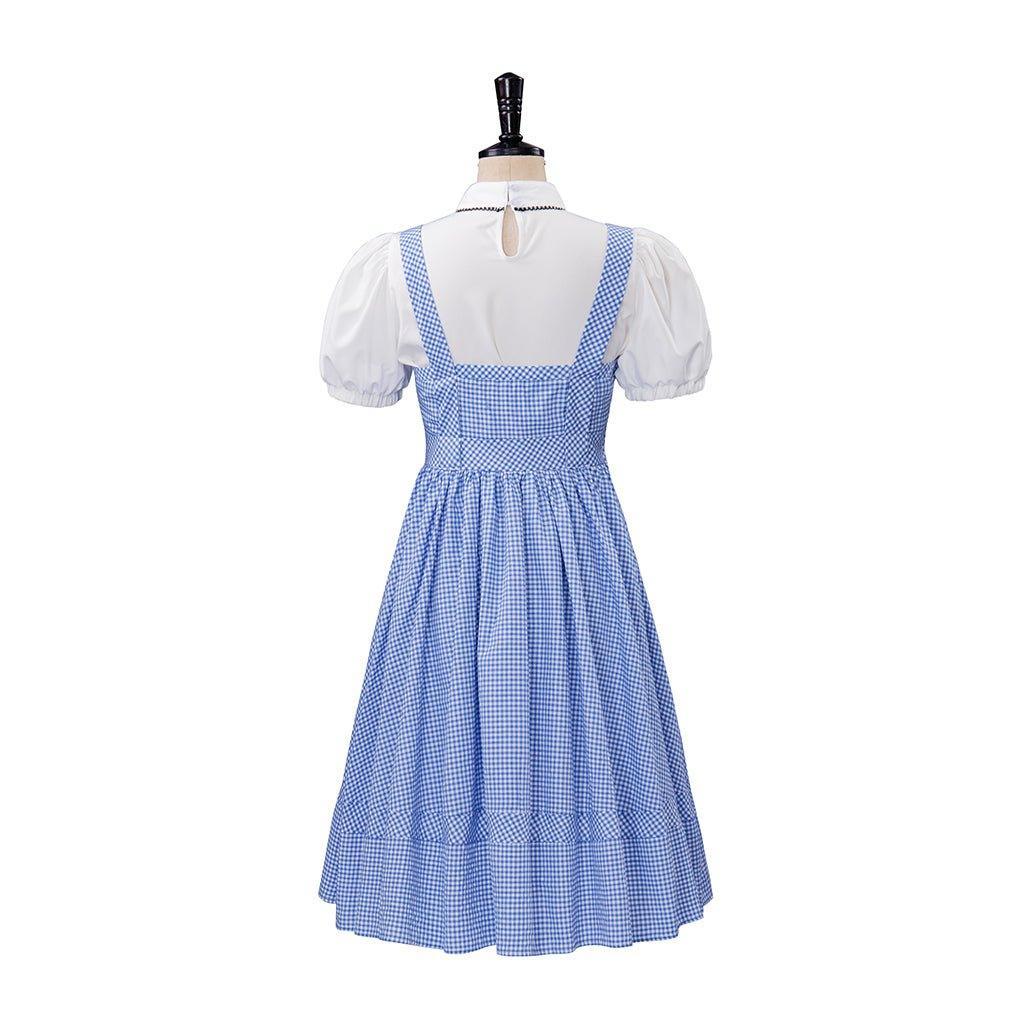 Women's Movie Dorothy Cosplay Costume - Blue Plaid Dress Suit for Halloween & Fairytale Events-Astricos