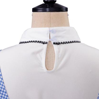 Women's Movie Dorothy Cosplay Costume - Blue Plaid Dress Suit for Halloween & Fairytale Events-Astricos