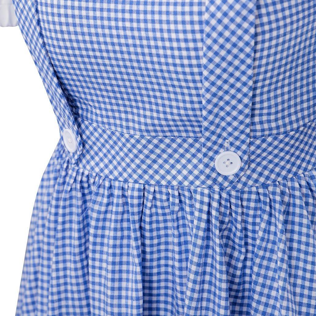 Women's Movie Dorothy Cosplay Costume - Blue Plaid Dress Suit for Halloween & Fairytale Events-Astricos