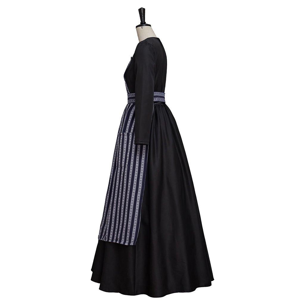 Sound of Music Maria Nun Costume Dress with Apron - Authentic Cosplay Outfit-Astricos