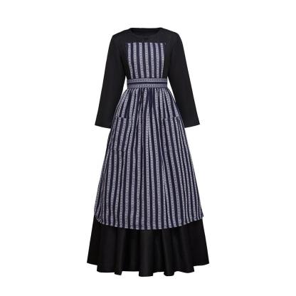 Sound of Music Maria Nun Costume Dress with Apron - Authentic Cosplay Outfit-Astricos
