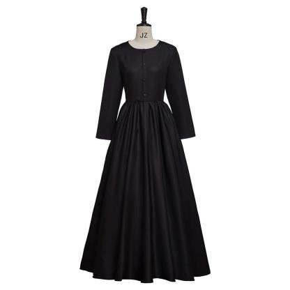 Sound of Music Maria Nun Costume Dress with Apron - Authentic Cosplay Outfit-Astricos