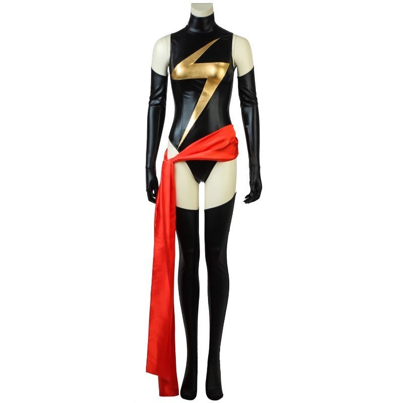 Ms.Shiny Superhero Costume - Red Waistband Movie Cosplay Halloween Outfit for Women - Astricos
