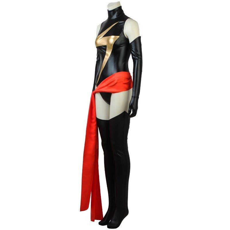 Ms.Shiny Superhero Costume - Red Waistband Movie Cosplay Halloween Outfit for Women - Astricos