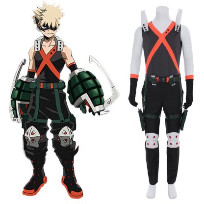 Katsuki Bakugou Cosplay Costume Full Set - My Hero Academia Explosive Hero Outfit-Astricos