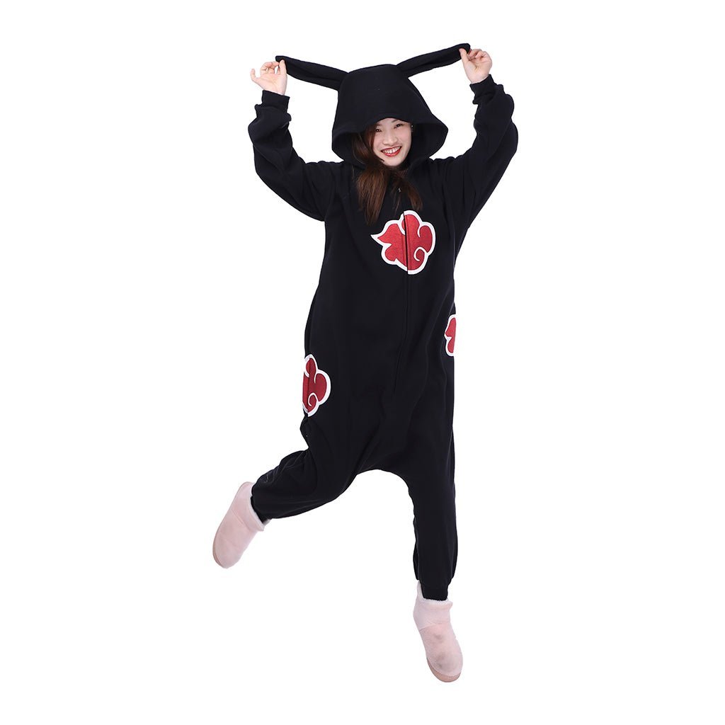 Naruto Akatsuki Rabbit Ear Onesie Cosplay Costume - Premium Fleece Anime Outfit-Astricos