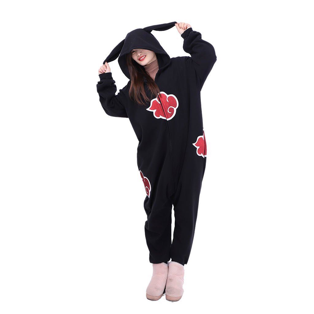 Naruto Akatsuki Rabbit Ear Onesie Cosplay Costume - Premium Fleece Anime Outfit-Astricos