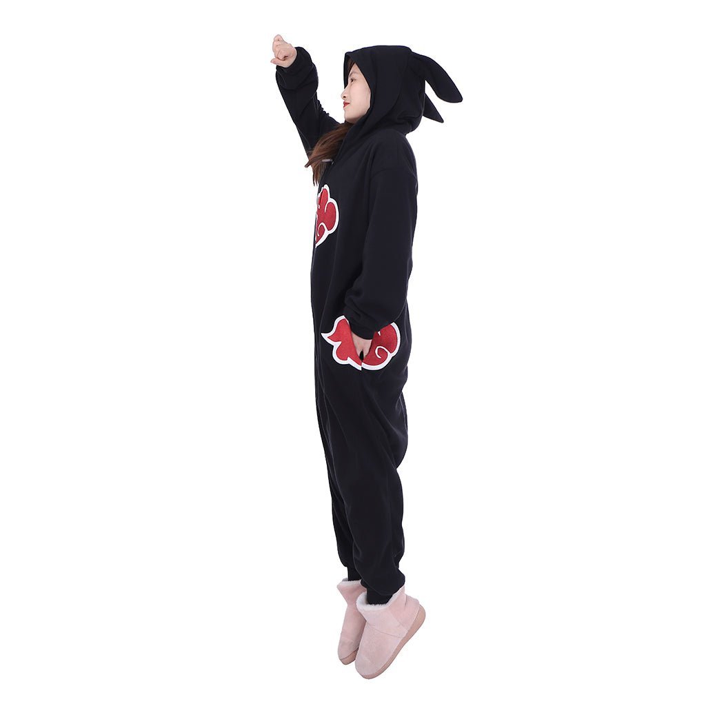 Naruto Akatsuki Rabbit Ear Onesie Cosplay Costume - Premium Fleece Anime Outfit-Astricos