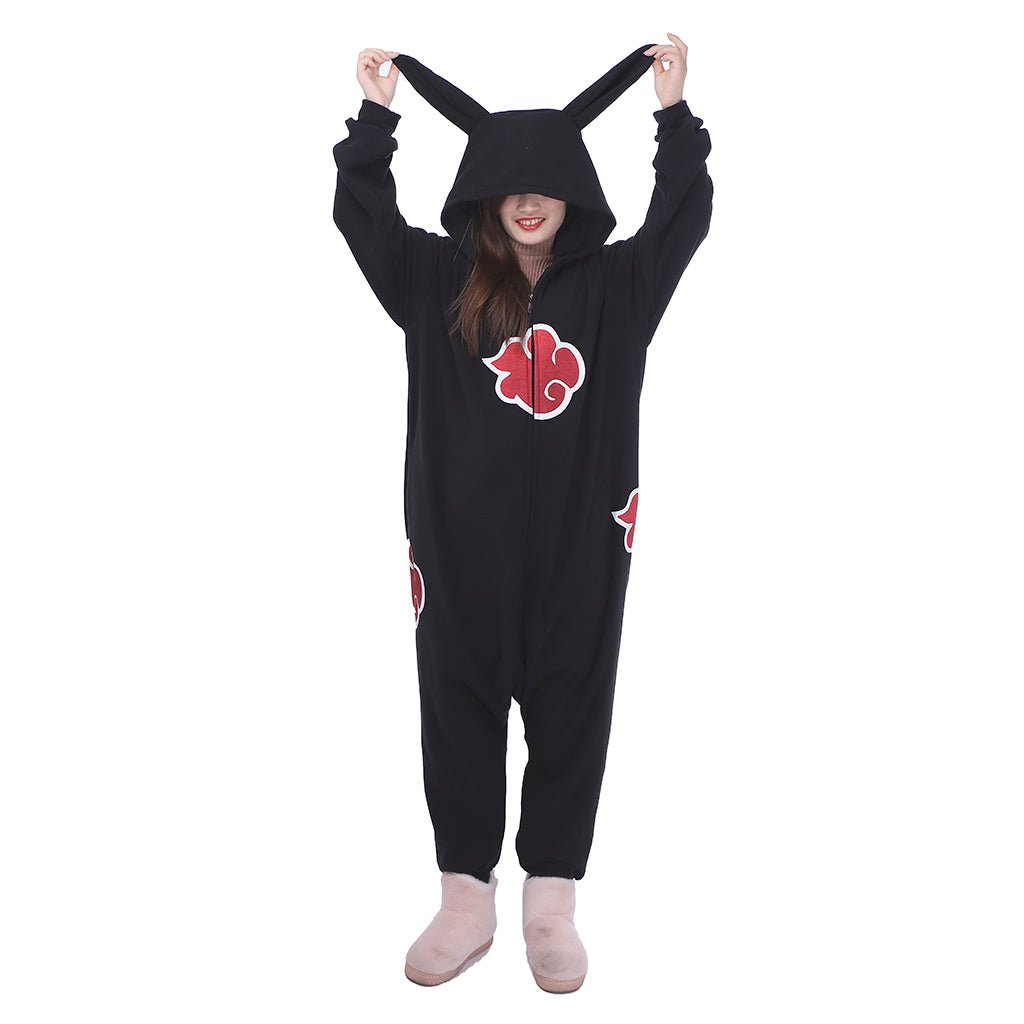 Naruto Akatsuki Rabbit Ear Onesie Cosplay Costume - Premium Fleece Anime Outfit-Astricos