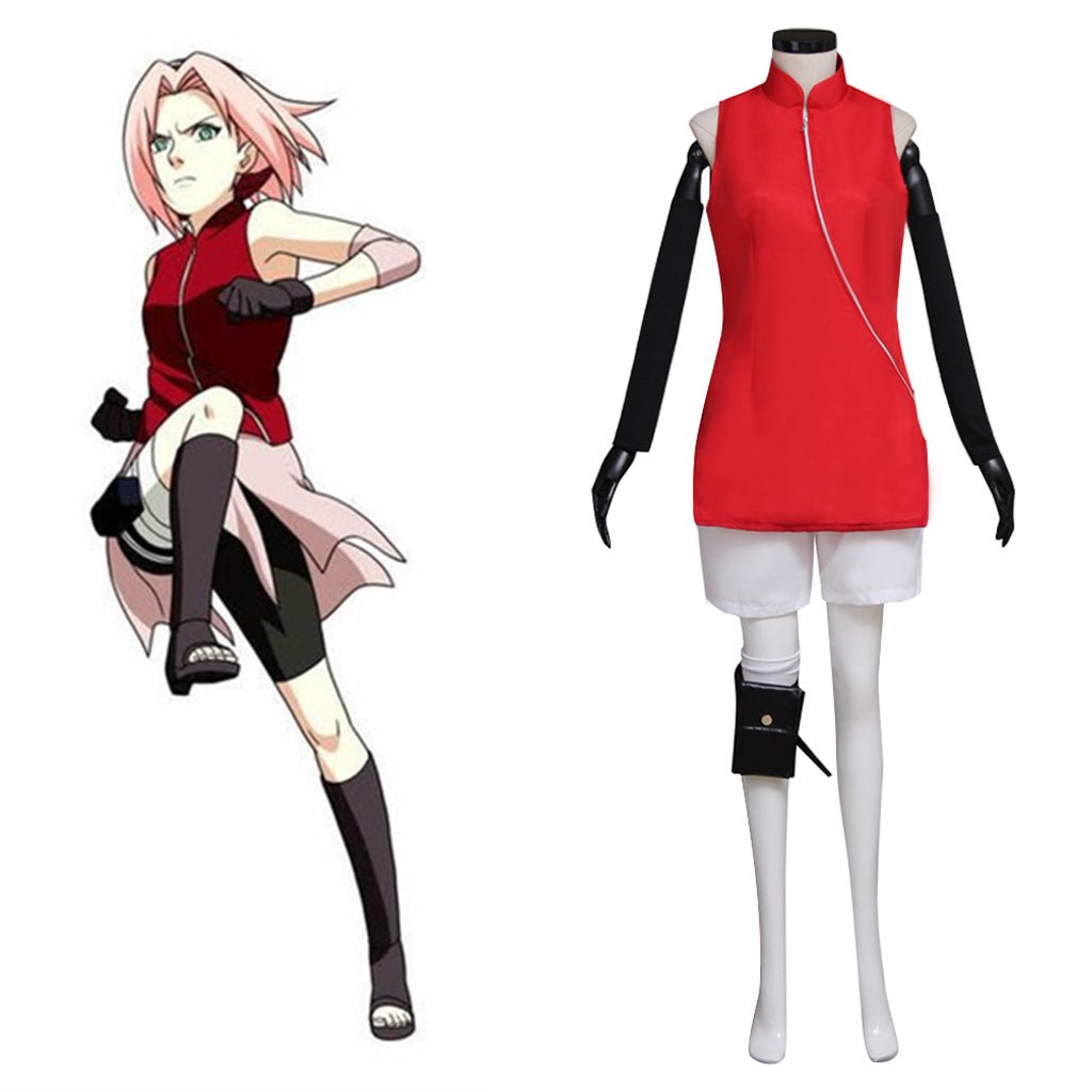 Naruto Sakura Haruno Cosplay Costume – Authentic Anime Ninja Outfit for Fans-Astricos