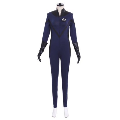 Navy Blue Spandex Fantastic Four Invisible Woman Cosplay Costume for Adults & Kids-Astricos