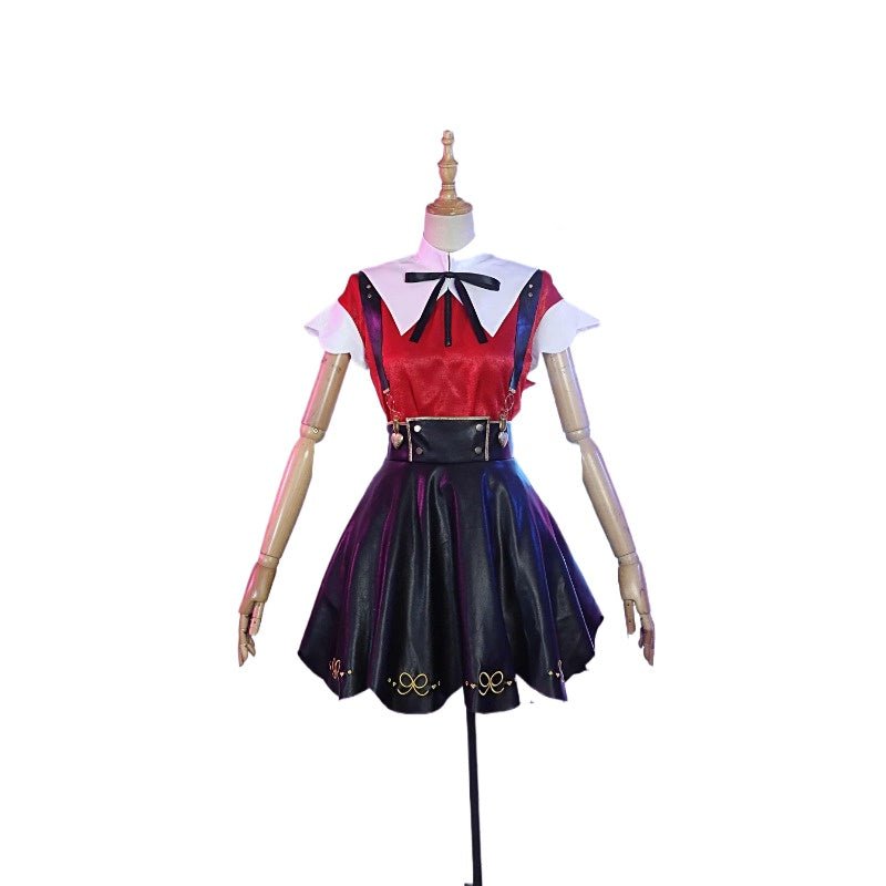 Needy Girl Overdose Cosplay Costume - Abyss KAngel Black Faux Leather Skirt Set - Astricos