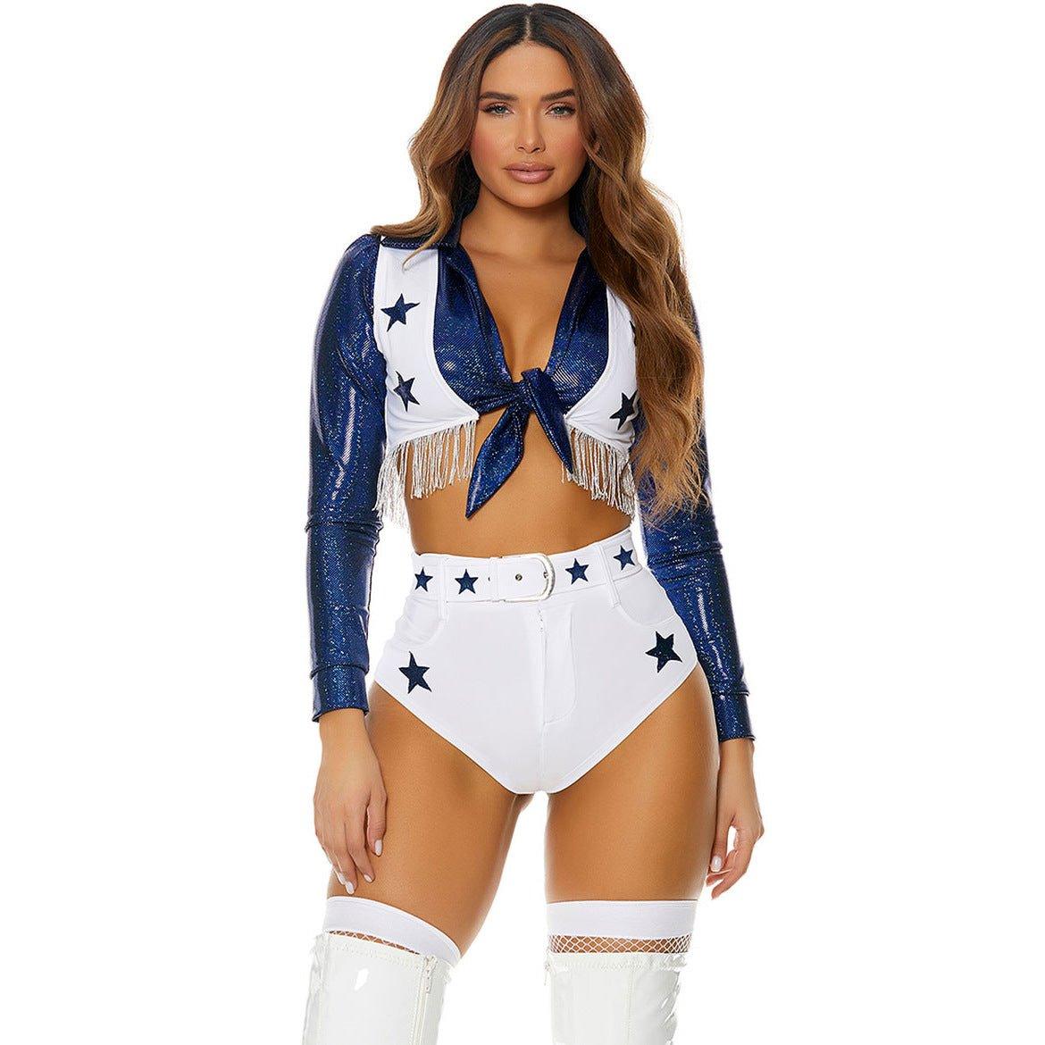 Sexy Star Cheerleader Costume - Football Soccer Babe Performance Outfit | Astricos-Astricos