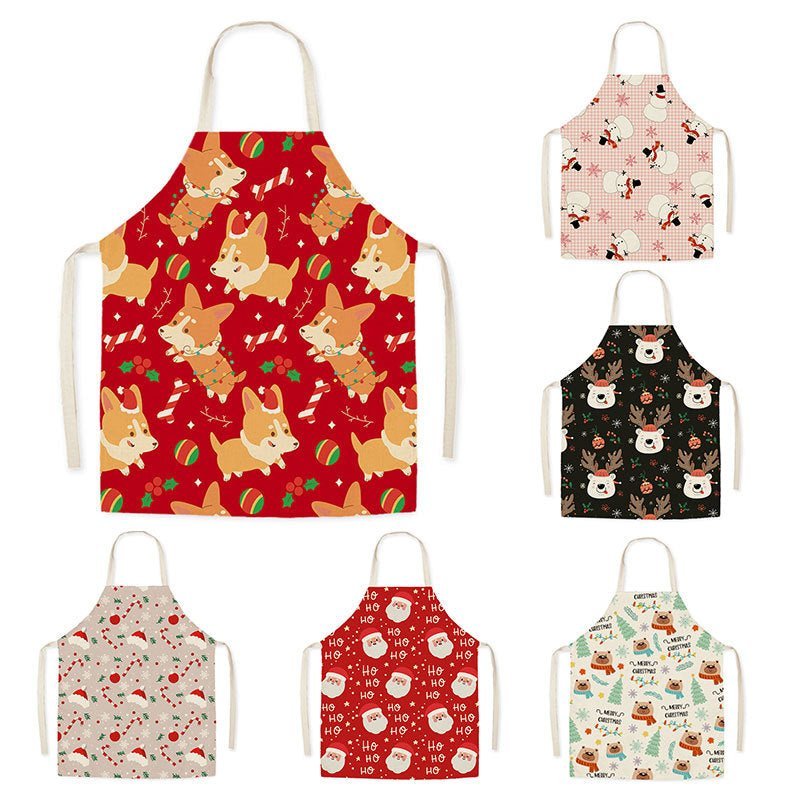 Premium Linen Christmas Kitchen Apron for Adults & Kids - Anti-Fouling & Decorative-Astricos
