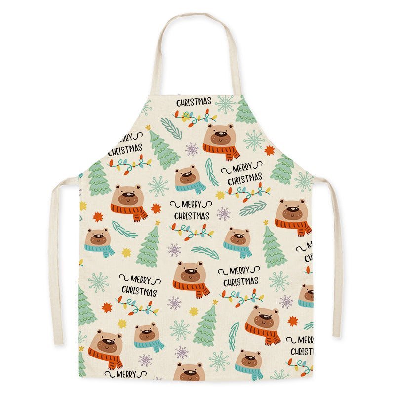 Premium Linen Christmas Kitchen Apron for Adults & Kids - Anti-Fouling & Decorative-Astricos