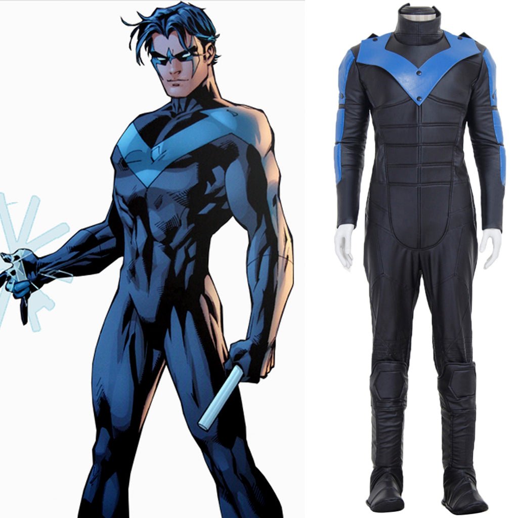 Nightwing Cosplay Costume for Men - Deluxe Superhero Bodysuit for Halloween & Cosplay-Astricos