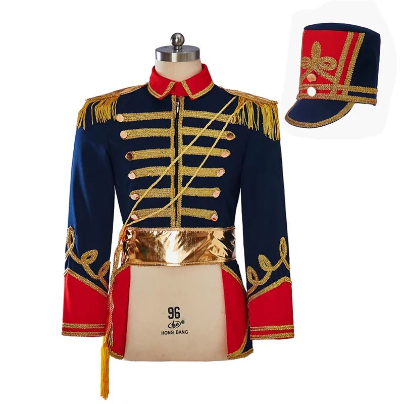 Nutcracker Royal Military Uniform Costume for Men - Regency Colonial Tuxedo with Hat | Astricos-Astricos