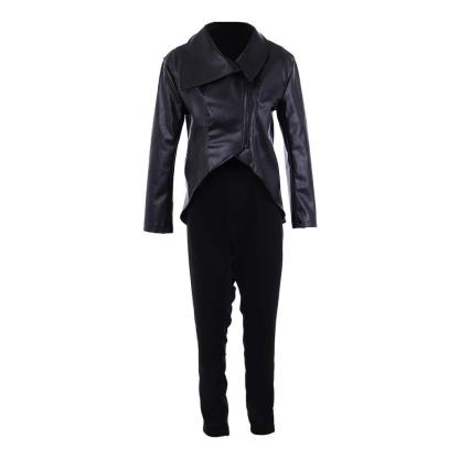 Emma Swan Cosplay Costume - Once Upon a Time Black Jacket & Pants | Halloween Outfit-Astricos