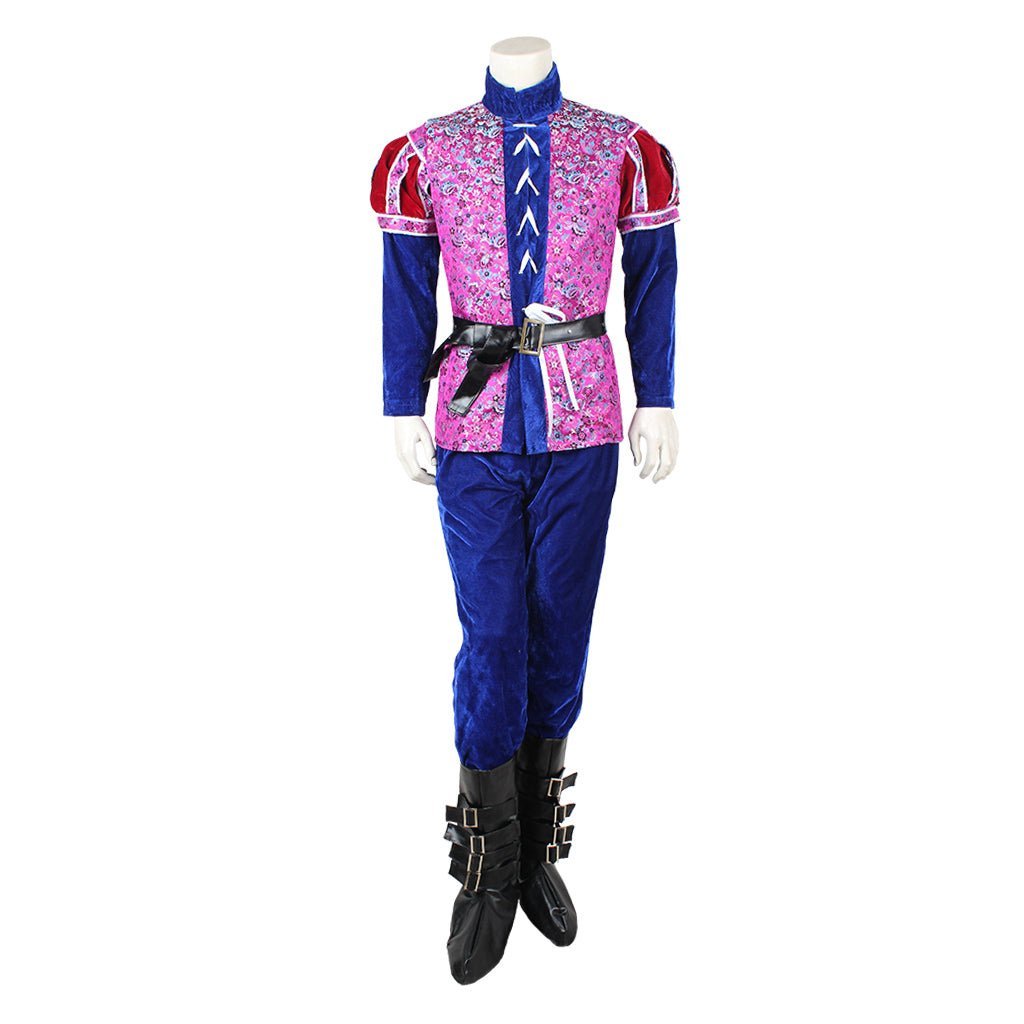 Once Upon a Time Prince Cosplay Costume | Men's Medieval Velvet Red and Blue Suit | Halloween & Party Outfit-Astricos