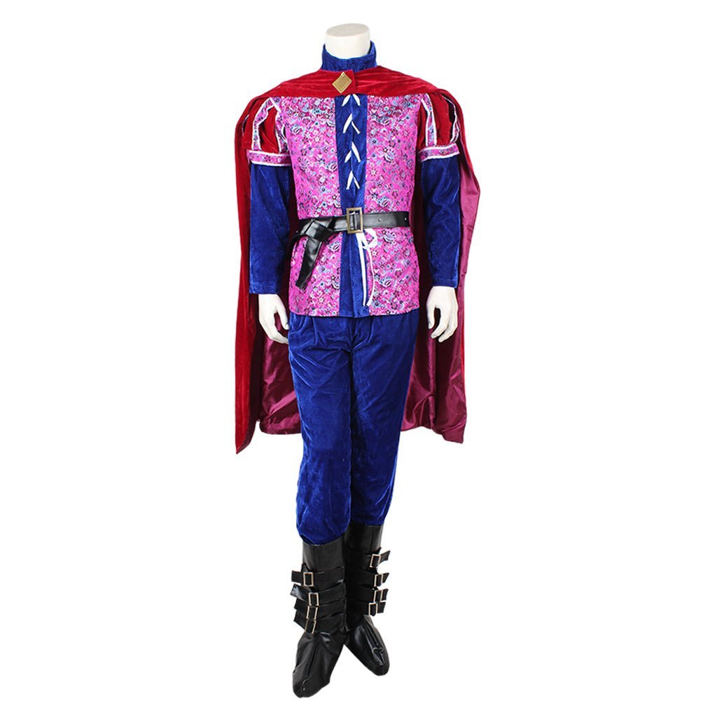 Once Upon a Time Prince Cosplay Costume | Men's Medieval Velvet Red and Blue Suit | Halloween & Party Outfit-Astricos
