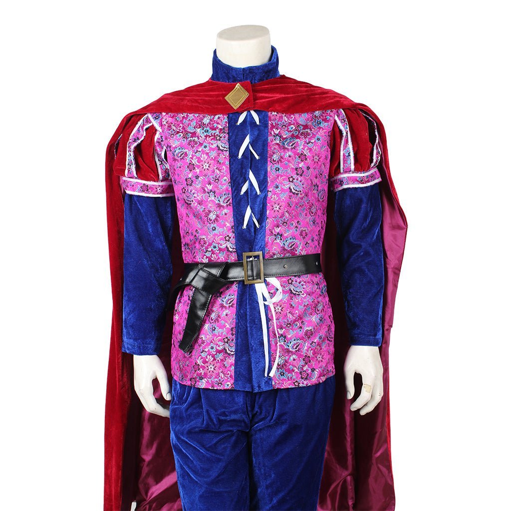 Once Upon a Time Prince Cosplay Costume | Men's Medieval Velvet Red and Blue Suit | Halloween & Party Outfit-Astricos