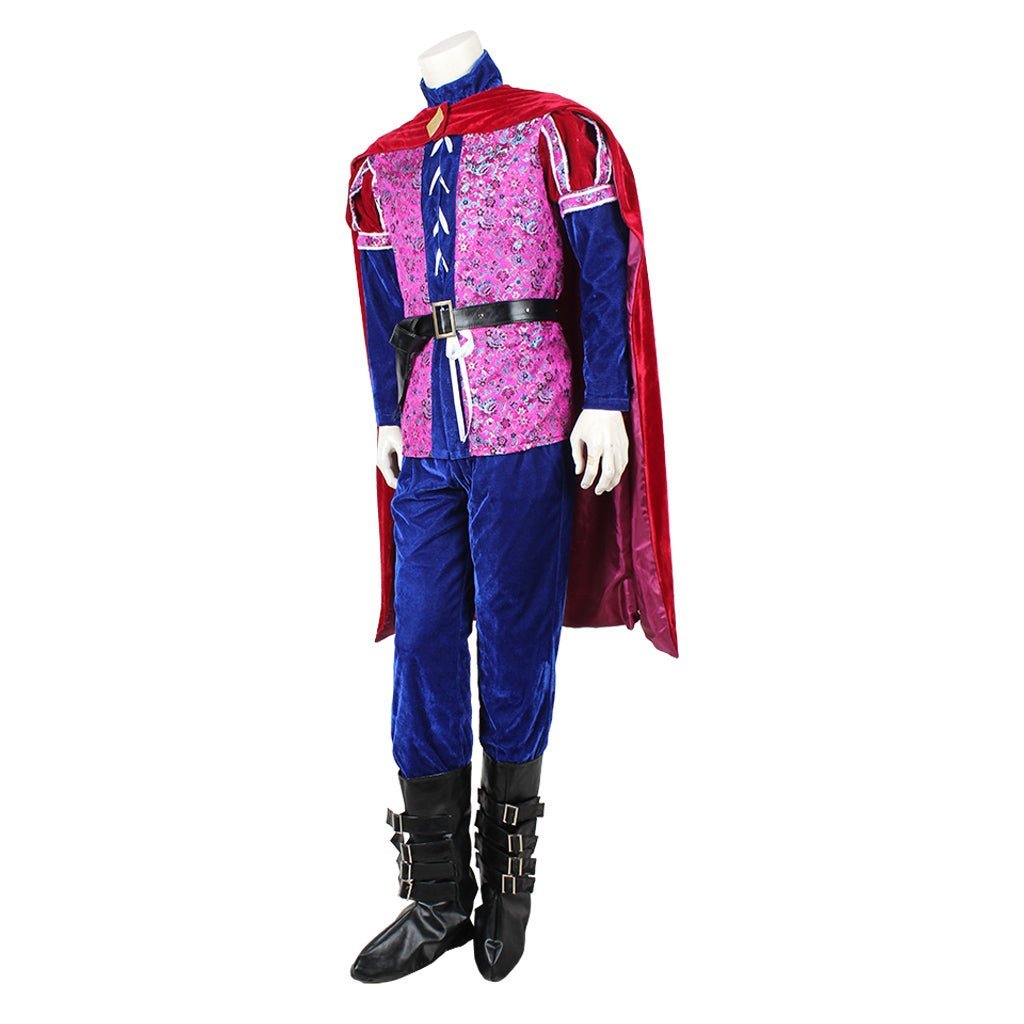 Once Upon a Time Prince Cosplay Costume | Men's Medieval Velvet Red and Blue Suit | Halloween & Party Outfit-Astricos