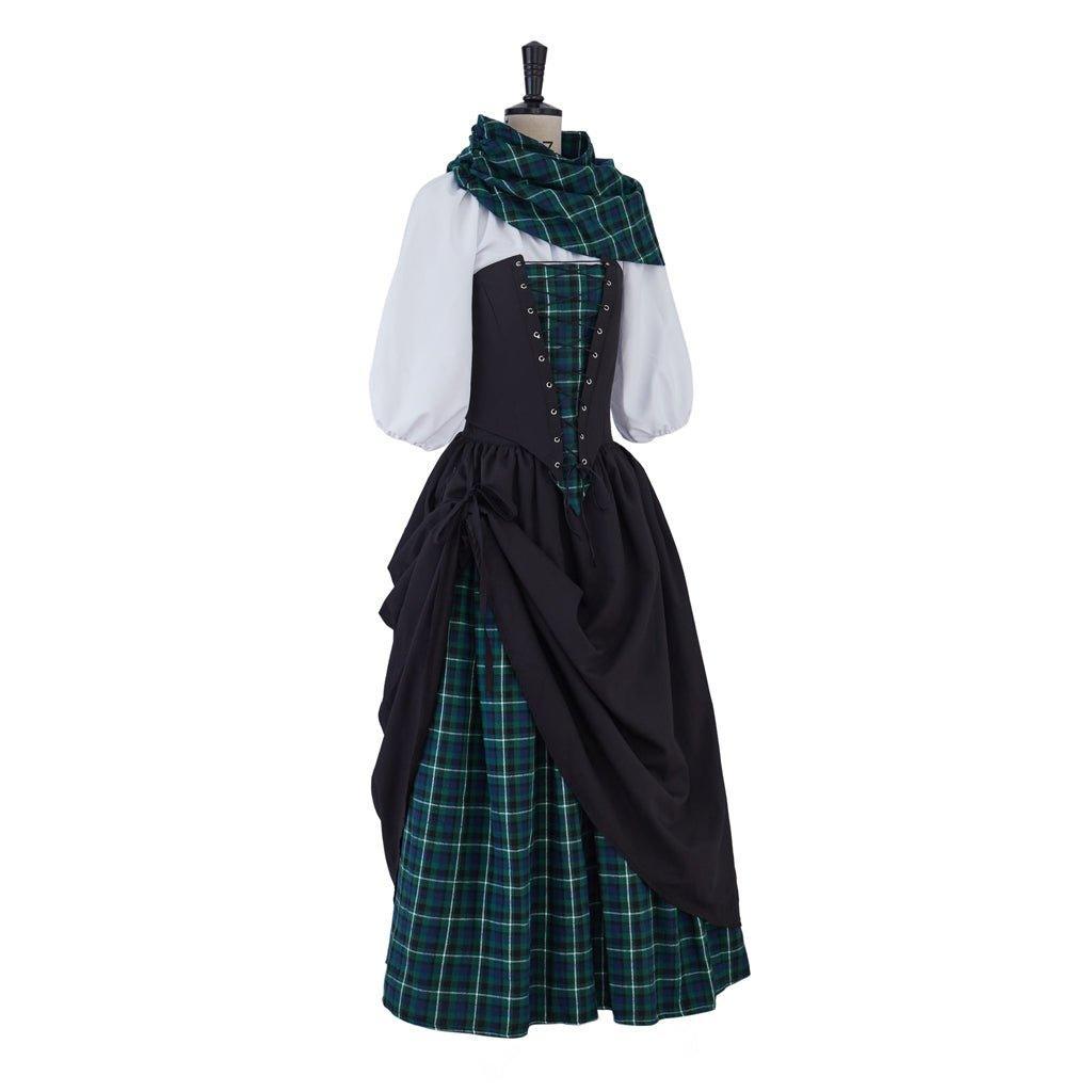 Outlander Claire Fraser Highland Medieval Rococo Scottish Cosplay Costume Dress for Women-Astricos