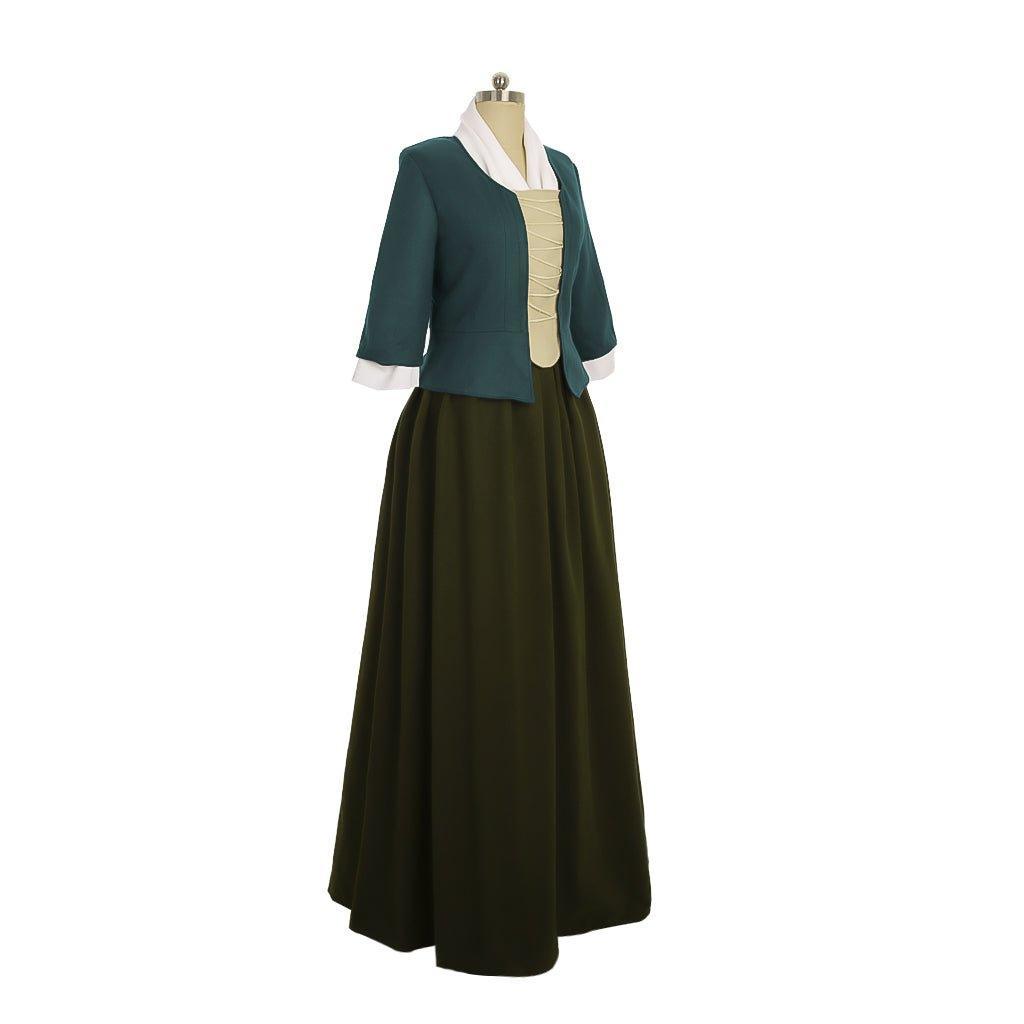 Outlander Claire Fraser Highland Colonial Cosplay Dress | Southern Belle Costume for Halloween & Cosplay-Astricos