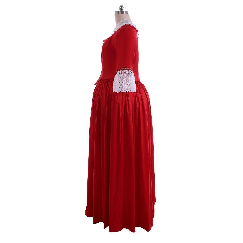 Outlander Claire Randall Red Ball Gown Cosplay Costume - Rococo & Medieval Style Dress-Astricos