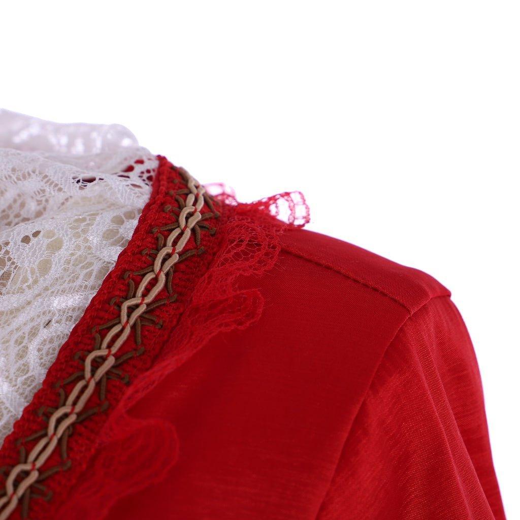 Outlander Claire Randall Red Ball Gown Cosplay Costume - Rococo & Medieval Style Dress-Astricos