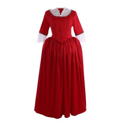 Outlander Claire Randall Red Ball Gown Cosplay Costume - Rococo & Medieval Style Dress-Astricos