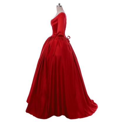 Outlander Claire Red Dress Cosplay Costume - Victorian Ball Gown Inspired by TV Series-Astricos
