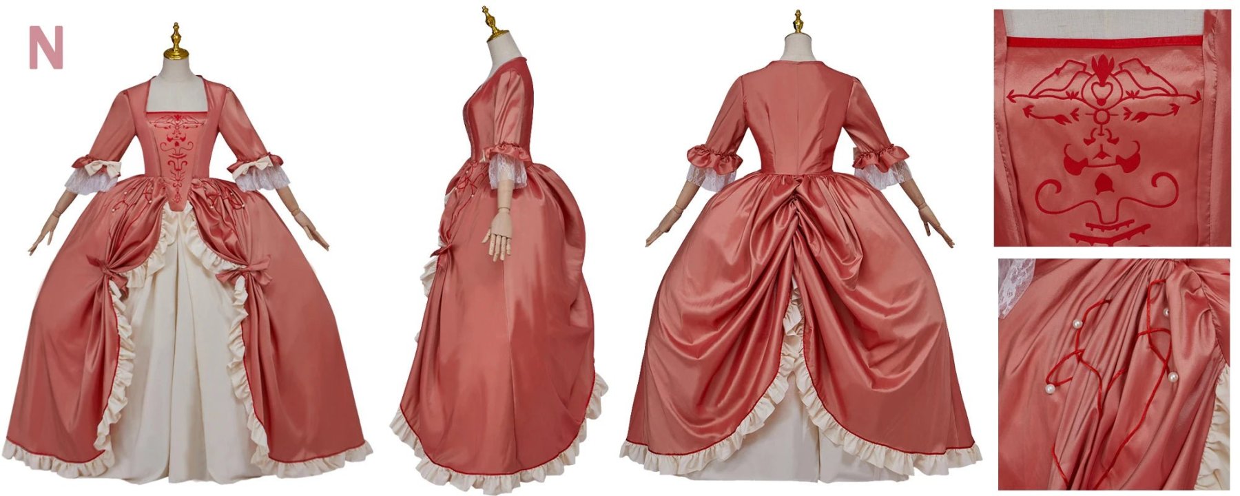 Pink Marie Antoinette Rococo Gown Dress | 18th Century Victorian Wedding Dress for Cosplay & Historical Events-Astricos