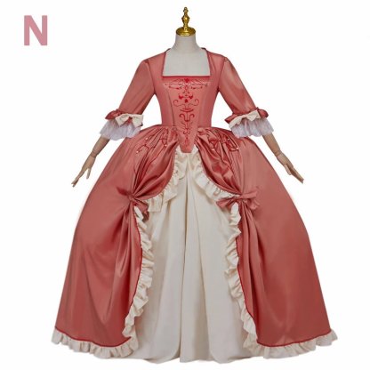 Pink Marie Antoinette Rococo Gown Dress | 18th Century Victorian Wedding Dress for Cosplay & Historical Events-Astricos